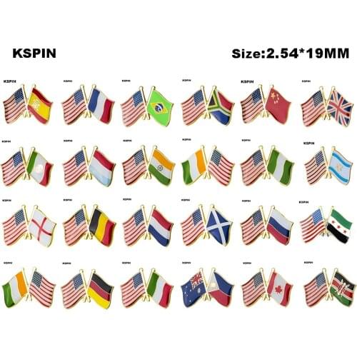 U.S.A Friendship Flag Metal Lapel Pin Badges Decorative Brooch Pins for Clothes Bag