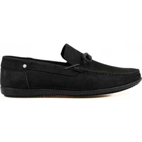 FootCourt- Black Nubuck Men Casual Moccasins Spring Summer New Arrival Mens Loafers Fashion Shoes Male Shoes Tide Knot Handcraft