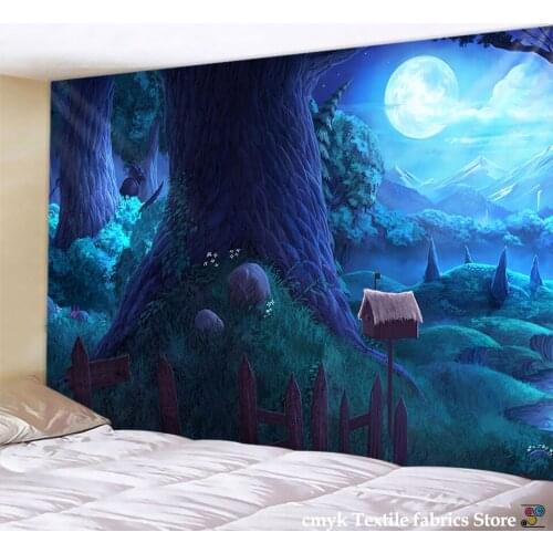 Cabin In The Woods Wall Hanging Bedroom Tapestry Carpet Home Backdrop Halloween Decor tapestry wall sofa cover beach towel