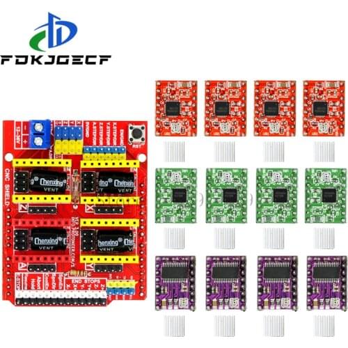 CNC Shield v3 engraving machine / 3D Printer / + 4pcs A4988 / 4pcs DRV8825 Stepper Motor Driver for Arduino