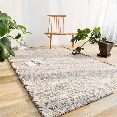 Imported India Handmade Wool Carpets For Living Room Modern Hand-woven Bedroom Rug Home Mat Coffee Decorative Table Sofa Floor
