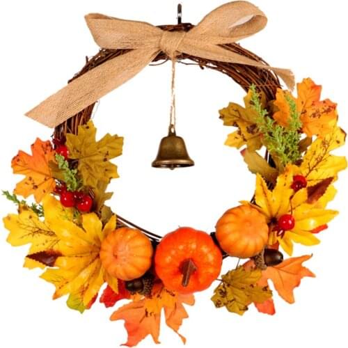 Artificial Plants Wall Decor Fake Flowers For Crafting Halloween Bell Wedding Door Hanger Window Christmas Autumn Pumpkin Wreath