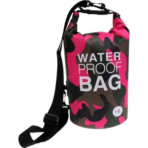 10L Camo PVC Waterproof Dry Bag Storage Sack with Strap for Canoe Kayaking Camping Rafting Outdoor Sports Swimming Travel