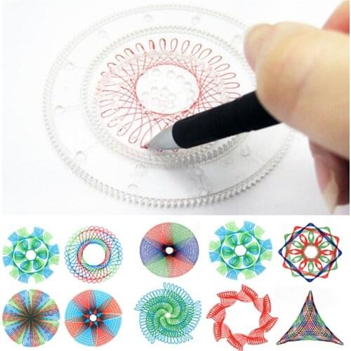 Spirograph Drawing Ruler And Ballpoint Pen Drawing Template Creative Educational Toy