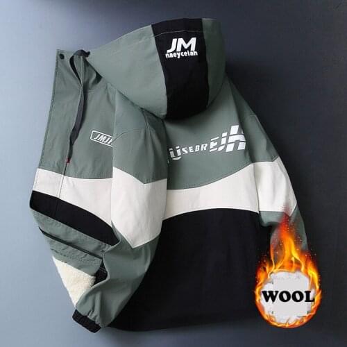 Patchwork Men Jacket Hooded Streetwear Casual Windbreaker Jacket Man Coat Jackets for Men Clothing Fashion Hooded Style 3X