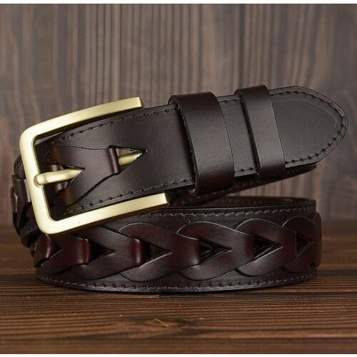 Personality Fashion Man Belts Hot Sale Cutout Strap Male Genuine Leather Cowhide Belt Hollow Out belts for jeans waistband