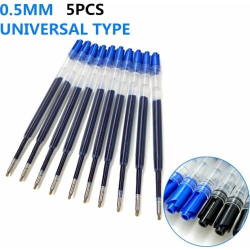 5 pc 424 black blue ink gel pen refill L98mm Recharge replacement for Metal ballpoint pen Neutral refills office school supply