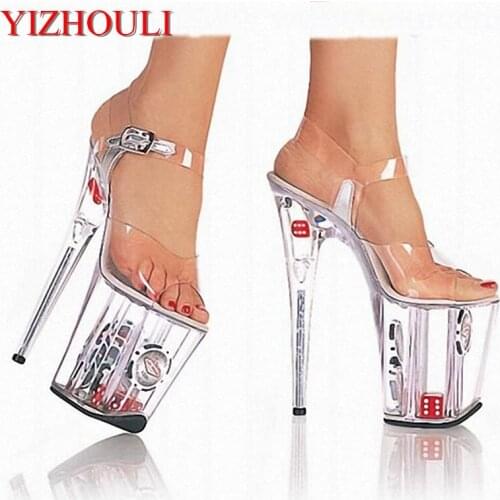 Star performance shoes/shoes/high water brought shoes 20CM sandals/ultra high heels Fashion crystal shoes