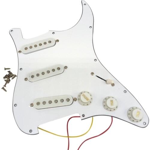 Single Coil Pickup SSS Electric Guitar Loaded Prewired Pickguard Scratch Plate Strat 11 Holes 3Ply for ST SQ Guitar