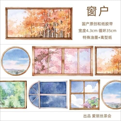 Window Road Signs Basic All-match Landscape Washi Tape