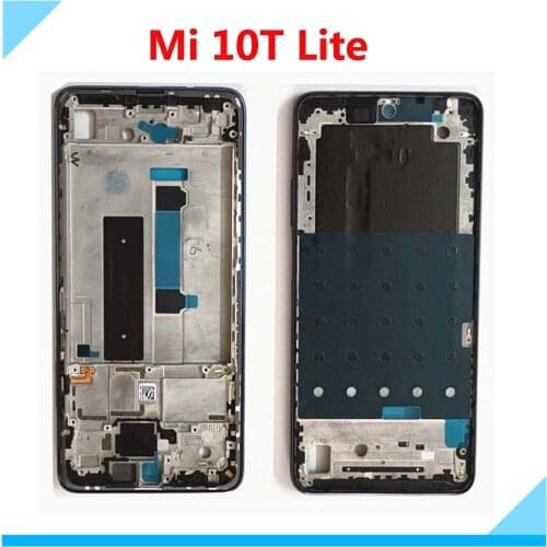 Original LCD Frame Bezel Plate for Xiaomi Mi 10T Lite Mobile Phone Front Housing LCD Screen Spare Parts