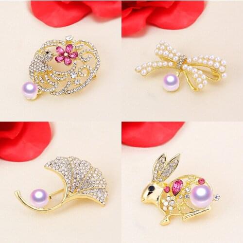 Fashion Brooch Pin Mountings Base Findings Women Jewelry Settings Parts for Pearls Beads Stones Crystals Agate Coral Jade