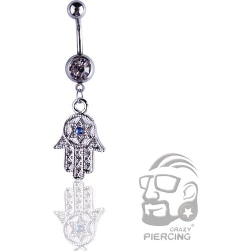 2015 Palm Dangle Stainless Steel Navel Ring Body Piercing Jewelry Belly Button Ring