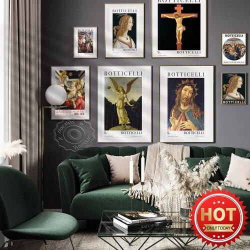 Sandro Botticelli Exhibition Museum Poster, Vintage Art Works Madonna And Child Oil Painting Prints, Gallery Museum Wall Decor