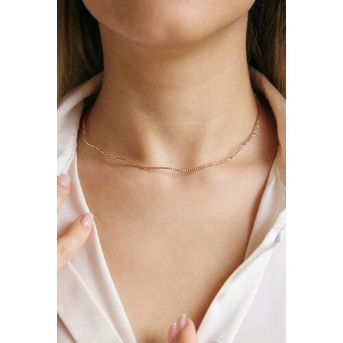 Argentum Concept-Silver Italian Model Pen Rose Choker Wire Necklace-N161501
