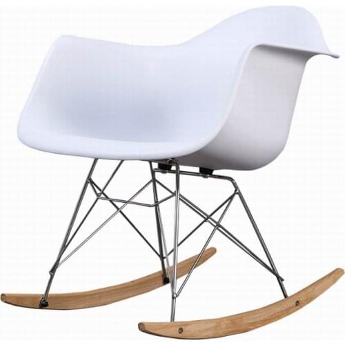 Black/White Modern and Simple Leisure Lazy Lounge Chair DIY Plastic Chair Nordic Bedroom Rocking Chair Solid Wood Foot Chair