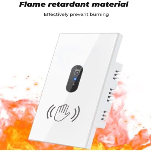 US Standard Smart Wall Light Infrared Sensor Switch 110V 220V 10A Glass Screen Panel Auto On/off Electric Power No Touch Needed