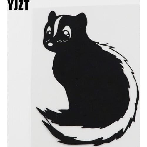 YJZT 9.8CMX13.2CM Lovely Polecat Wild Animals Vinyl Car Sticker Black/Silver 8A-0121