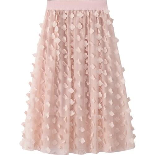 2019 Spring And Summer Korean Version Of The New Wild Elastic Waist High Waist Skirt Petal Skirt Women