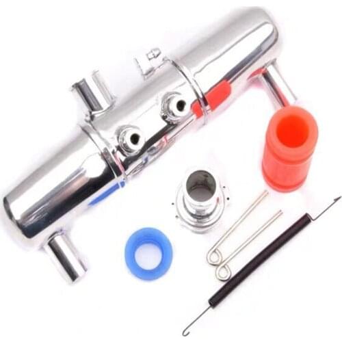 1set Aluminum Engine Exhaust Pipe & Spring for RC 1/8 Nitro HSP Model RC Car Buggy Truck