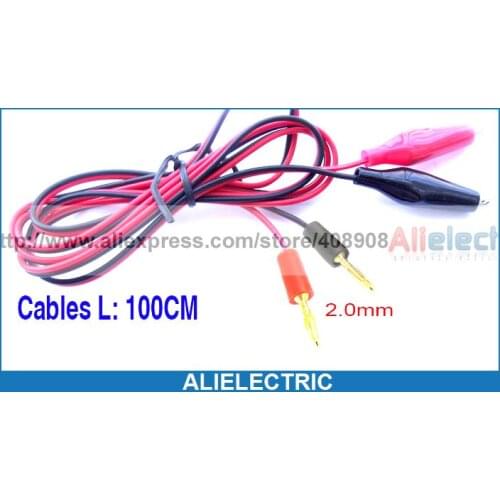 10 Pairs Gold 2mm Banana Plug to Clip Clamp Pliers Alligator Clip Cable 100cm