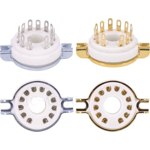 10PCS Ceramic 12Pins Valve Tube Socket GZC12-F For 9MN8 8AC9 50CA10 Vacuum Tube Amplifier Vintage Audio DIY For Chassis Mount