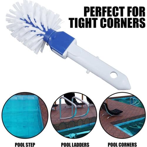 2 Pcs Swimming Pool Corner Brush Spas Outdoor Hot Tubs Small Cleaning Brushes for Swimming Pool Cleaning Accessories Tools