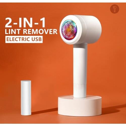 2 IN 1 Electric Lint Remover Portable Rechargeable Fuzz Shaver Clothes Sweater Fabric Pill Remover Lint Pellet Cutter