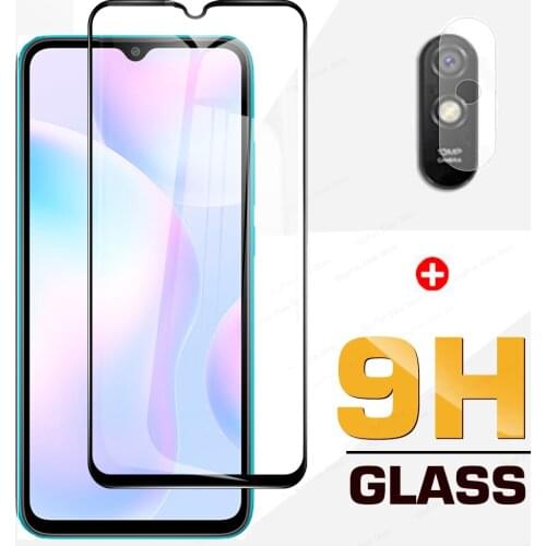 2 in 1 Full Cover Tempered Glass For Xiaomi Redmi 9a 9c 9 Screen Protector For Redmi 10X Pro 5G Camera Protective Glass Film