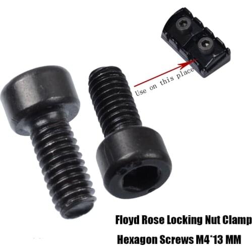 6pcs Black M4*13mm Electric Guitar Locking Nut Clamp Hexagon Screws