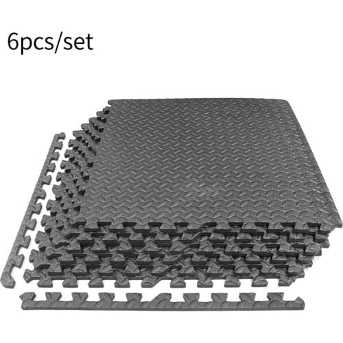 6Pcs/set 60x60cm EVA Foam Exercise Gym Flooring Play Mat Kids Room Game Floor Cushion Indoor Travel Black Puzzle Mat