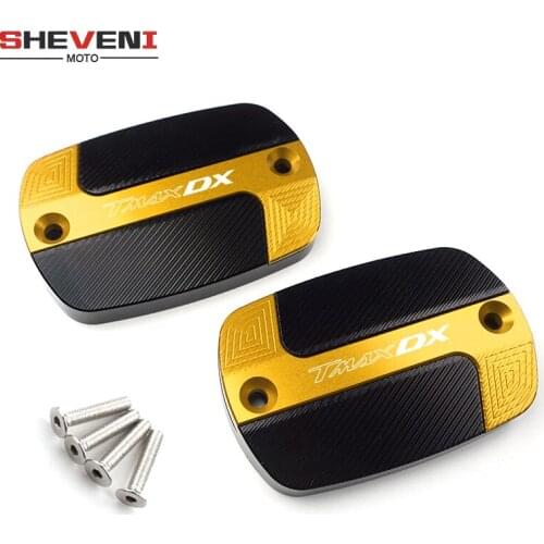 New logo "TMAX DX" Motorcycle Accessories High Quality CNC Brake Fluid Reservoir Cap Cover For Yamaha TMAX530 DX T-MAX 530 TMAX