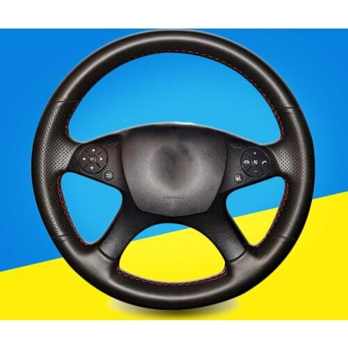Auto Braid On The Steering Wheel Cover for Mercedes Benz W204 C-Class 2007-2010 C280 C230 C180 C260 C200 C300 Hand Sewing Covers
