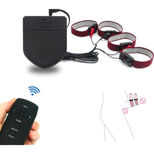 Wireless Control Electric Shock Penis Stimulator Ring Male Sex Toys Electro Stimulation Cock Rings Delay Time Ring Masturbation