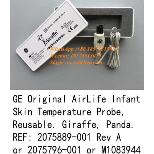 GE Original AirLife Infant Skin Temperature Probe Reusable Giraffe Panda REF: 2075889-001 Rev A or 2075796-001 or M1083944