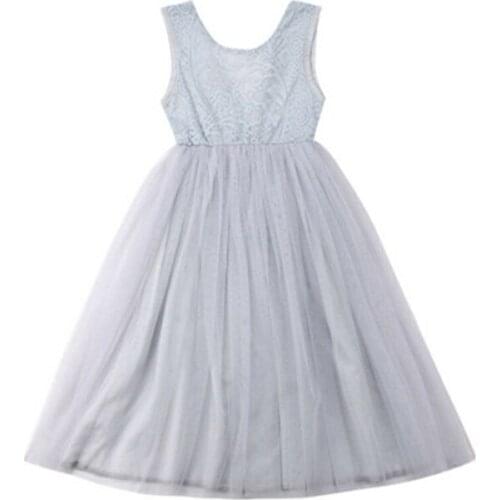 Toddler Kids Baby Girl Flower Dress Lace Tulle Party Bridesmaid Pageant Dresses Newborn Baby Girl Clothes O-neck Sleeveless