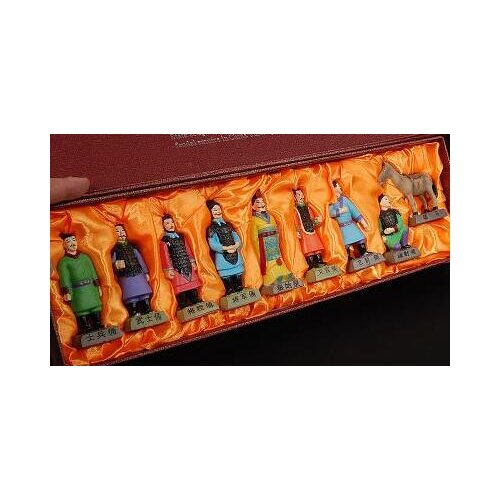 Nine sets of terracotta warriors and horses handicraft warriors horses Wind Ancient Traditional Model Resin decoration 9PC SET