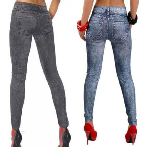 Spring Autumn Women Casual High Waist Slim Thin Magic Elastic Skinny Tight Denim Pencil Pants Washed Jeans