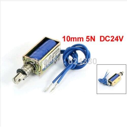 JF-0530B Push Pull Type Solenoid Electromagnet 24V DC 300mA 10mm Stroke 5N 0.5Kg 1.1LB Holding Force Open Frame Discount