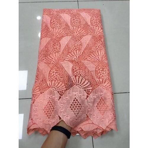 Peach African Lace Fabric 2021 High Quality Guipure Lace Fabric Latest French Cord Lace Fabric For Wedding NFM5003