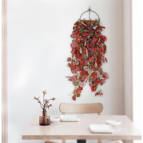 Artificial Leaves Wall Hanging Painting Green Radish Plant Rattan 100cm Indoor Outdoor Wedding Decoration Artificial Plant