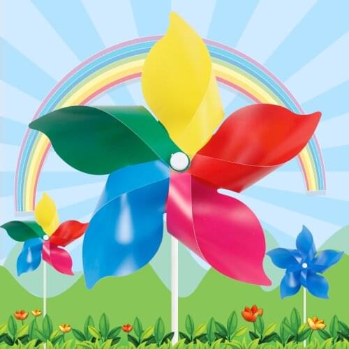 Colorful Rainbow Windmill Children Windmill Garden Lawn Party Decoration Toys Children Gift Camp Windmill DIY Handmade Windmill