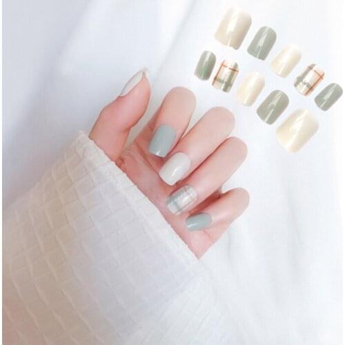 24pcs Full Cover Matte False Nail Tips Sharp Pointed Soft Fake Stiletto Nails Pure False Nails With 2g Glue
