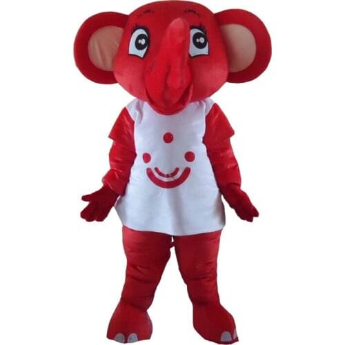 Cute Red Elephant Mascot Costume Cosplay Outfits Adult Size Cartoon Mascot costume For Carnival Festival Commercial Dress