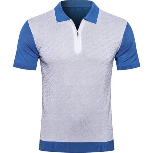 Billionaire Polo shirt silk mens 2021 summer business Embroidered zipper Thin Breathable Short sleeve M-5XL high-quality