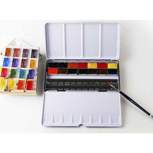 48 Gird Empty Watercolor Tins Pans Palette Paint Case Water Color Box for Children Artist Student Drawing Painting Supplies
