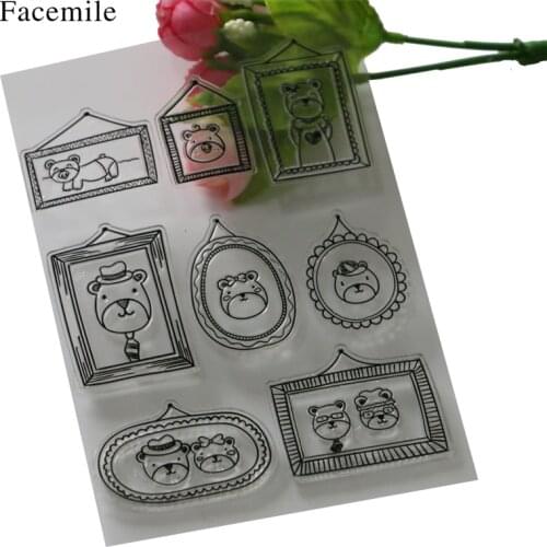 Bear Frame Design Transparent Clear Silicone Stamp/Seal For DIY Scrapbooking/Photo Album Decorative Sheets Gift