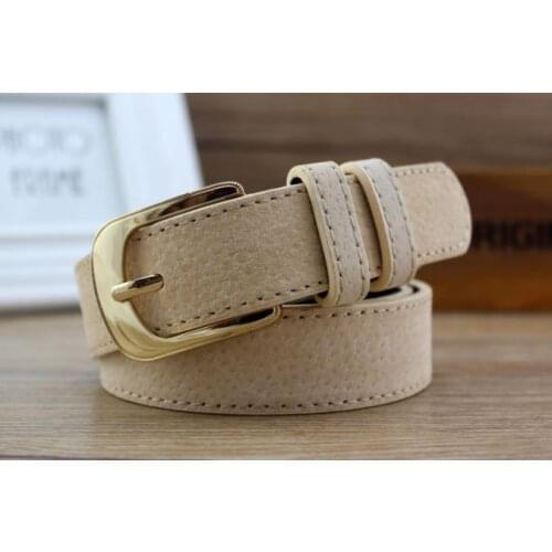 Waist Art New Retro Pigskin Ladies Belt Multicolor Needle Buckle Genuine Leather Decorative Pants Strap Beige Green Black
