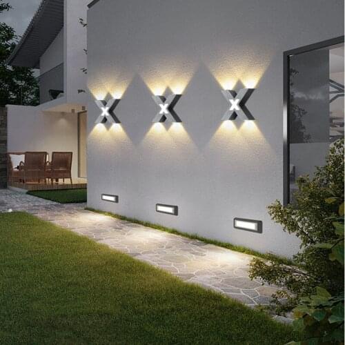 Outdoor Waterproof X Shape Wall Lamp Indoor and Outdoor Villa Courtyard LED Light Staircase Balcony Corridor Creative Modern