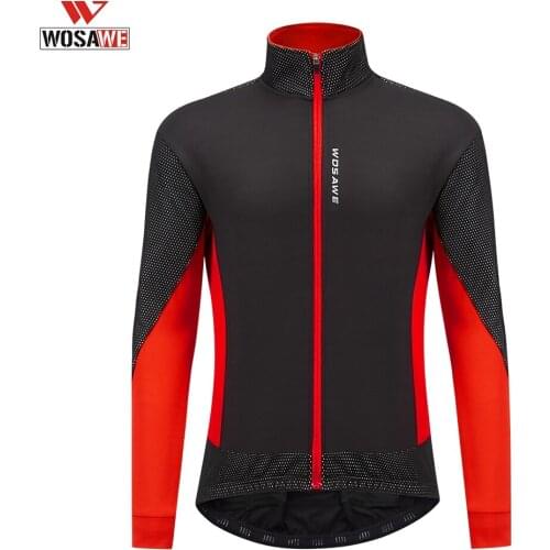 WOSAWE Motorcycle Cycling Jacket Winter Windproof Water repellent Red Moto Clothing MTB Pro Team Jacket Long Jacket for Men
